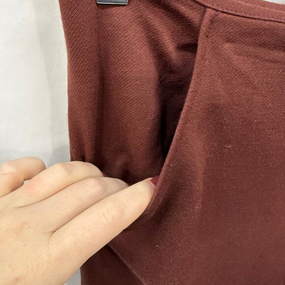 Cabi 3582 Boss Skirt Currant Brown Knee Length Pencil Skirt Side Zip Slits 12 - Picture 3 of 5